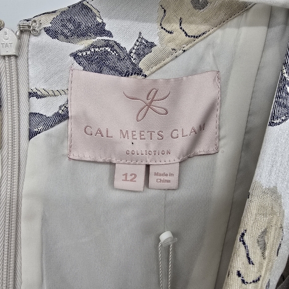 GAL MEETS GLAM Ava Rose Jacquard Dress Women's Size 12 Fit And Flare Pockets - Picture 5 of 13